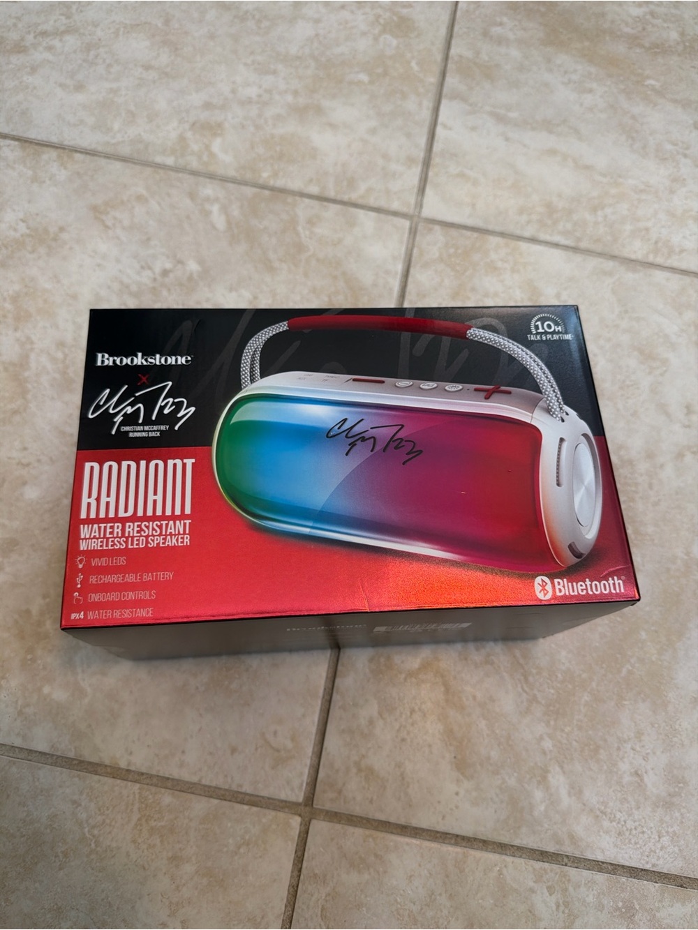 New & Unopened. Water resistant, rechargeable battery, Bluetooth.